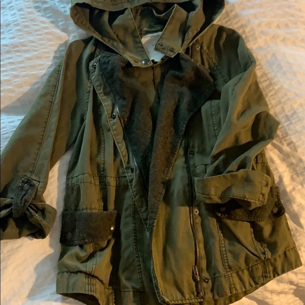 Olive green utility jacket